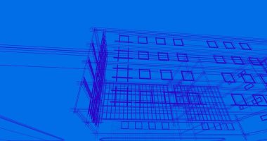 Mimari sanat konseptinde soyut çizgiler, minimum geometrik şekiller. 