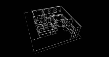 soyut mimari duvar kağıdı tasarımı, dijital konsept arkaplan