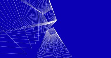 Mimari sanat konseptinde soyut çizgiler, minimum geometrik şekiller. 