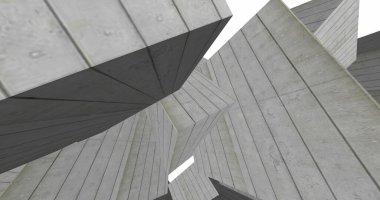 Mimari sanat konseptinde soyut çizgiler, minimum geometrik şekiller. 