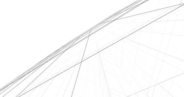 Arkaplanda mimari bina 3d illüstrasyon