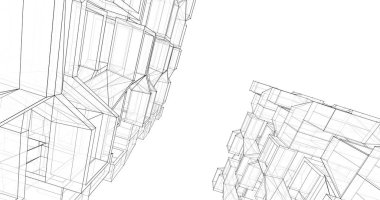 soyut mimari duvar kağıdı tasarımı, dijital konsept arkaplan
