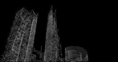 soyut mimari duvar kağıdı tasarımı, dijital konsept arkaplan