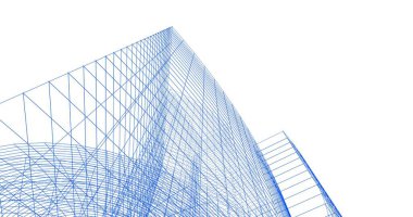 Mimari sanat konseptinde soyut çizgiler, minimum geometrik şekiller. 