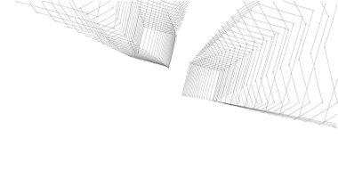 Mimari sanat konseptinde soyut çizgiler, minimum geometrik şekiller. 