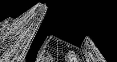 Mimari sanat konseptinde soyut çizgiler, minimum geometrik şekiller. 