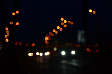 Bulanık soyut ışıklar gece şehrin arka planı