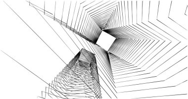 Mimari sanat konseptinde soyut çizgiler, minimum geometrik şekiller. 