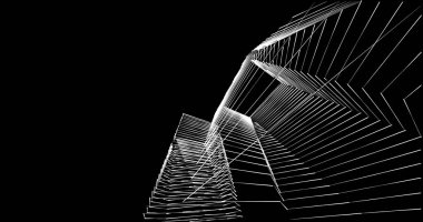 Mimari sanat konseptinde soyut çizgiler, minimum geometrik şekiller. 