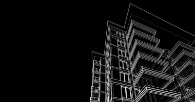 soyut mimari duvar kağıdı tasarımı, dijital konsept arkaplan