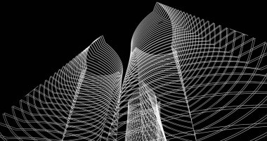 soyut mimari duvar kağıdı tasarımı, dijital konsept arkaplan