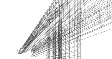Mimari sanat konseptinde soyut çizgiler, minimum geometrik şekiller. 