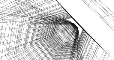 Arkaplanda mimari bina 3d illüstrasyon