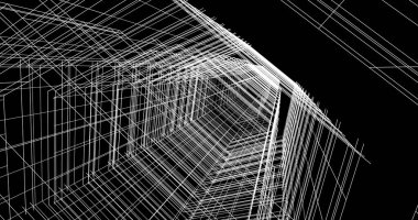 Arkaplanda mimari bina 3d illüstrasyon