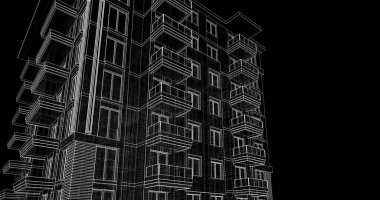 soyut mimari duvar kağıdı tasarımı, dijital konsept arkaplan