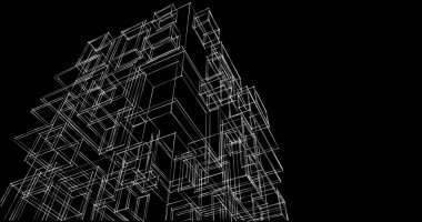 soyut mimari duvar kağıdı tasarımı, dijital konsept arkaplan