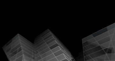 Mimari sanat konseptinde soyut çizgiler, minimum geometrik şekiller. 