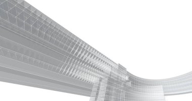 Mimari sanat konseptinde soyut çizgiler, minimum geometrik şekiller. 