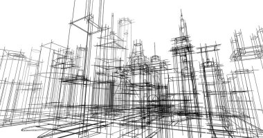 soyut mimari duvar kağıdı tasarımı, dijital konsept arkaplan