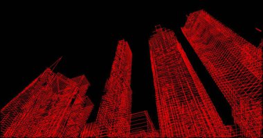 Mimari sanat konseptinde soyut çizgiler, minimum geometrik şekiller. 