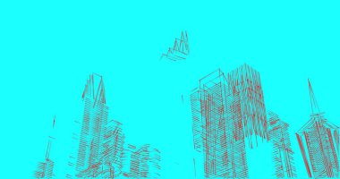 Mimari sanat konseptinde soyut çizgiler, minimum geometrik şekiller. 