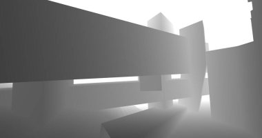 Mimari sanat konseptinde soyut çizgiler, minimum geometrik şekiller. 