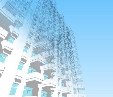 soyut mimari duvar kağıdı tasarımı, dijital konsept arkaplan