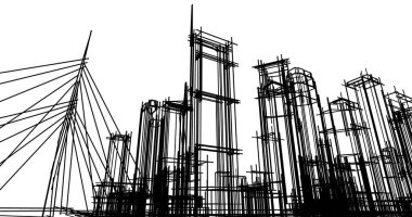 soyut mimari duvar kağıdı tasarımı, dijital konsept arkaplan