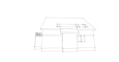 Mimari sanat konseptinde soyut çizgiler, minimum geometrik şekiller. 