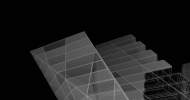 Mimari sanat konseptinde soyut çizgiler, minimum geometrik şekiller. 