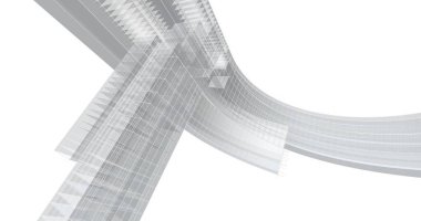 Mimari sanat konseptinde soyut çizgiler, minimum geometrik şekiller. 