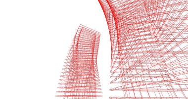 soyut mimari duvar kağıdı tasarımı, dijital konsept arkaplan