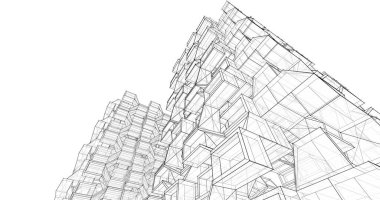 soyut mimari duvar kağıdı tasarımı, dijital konsept arkaplan