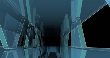 soyut mimari duvar kağıdı tasarımı, dijital konsept arkaplan