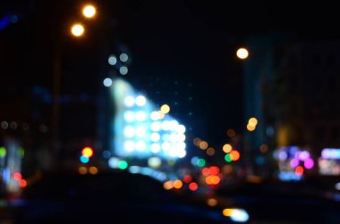 Bulanık soyut ışıklar gece şehrin arka planı