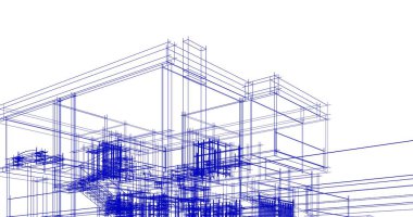 Mimari sanat konseptinde soyut çizgiler, minimum geometrik şekiller. 