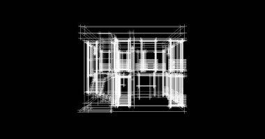Mimari sanat konseptinde soyut çizgiler, minimum geometrik şekiller. 