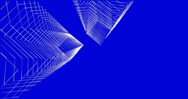 Mimari sanat konseptinde soyut çizgiler, minimum geometrik şekiller. 