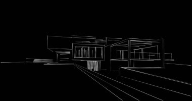 soyut mimari duvar kağıdı tasarımı, dijital konsept arkaplan