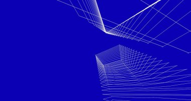 Mimari sanat konseptinde soyut çizgiler, minimum geometrik şekiller. 