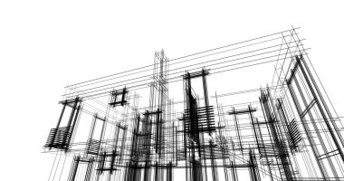 soyut mimari duvar kağıdı tasarımı, dijital konsept arkaplan