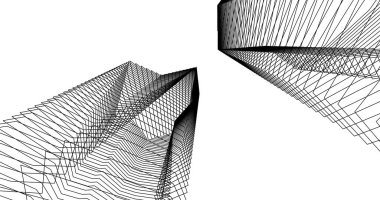 Mimari sanat konseptinde soyut çizgiler, minimum geometrik şekiller. 