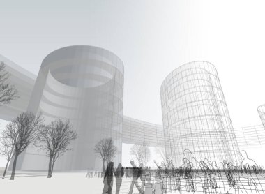 soyut mimari duvar kağıdı tasarımı, dijital konsept arkaplan