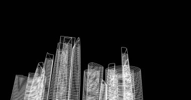 soyut mimari duvar kağıdı tasarımı, dijital konsept arkaplan