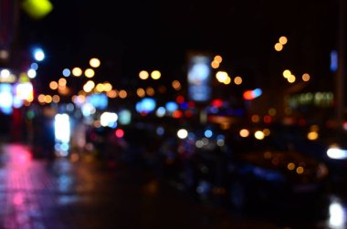 Bulanık soyut ışıklar gece şehrin arka planı