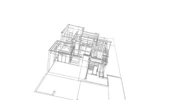 Mimari sanat konseptinde soyut çizgiler, minimum geometrik şekiller. 