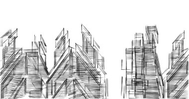 soyut mimari duvar kağıdı tasarımı, dijital konsept arkaplan