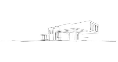 soyut mimari duvar kağıdı tasarımı, dijital konsept arkaplan