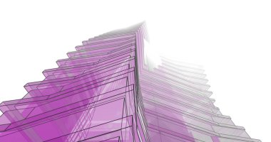 Mimari sanat konseptinde soyut çizgiler, minimum geometrik şekiller. 