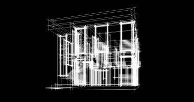 Mimari sanat konseptinde soyut çizgiler, minimum geometrik şekiller. 